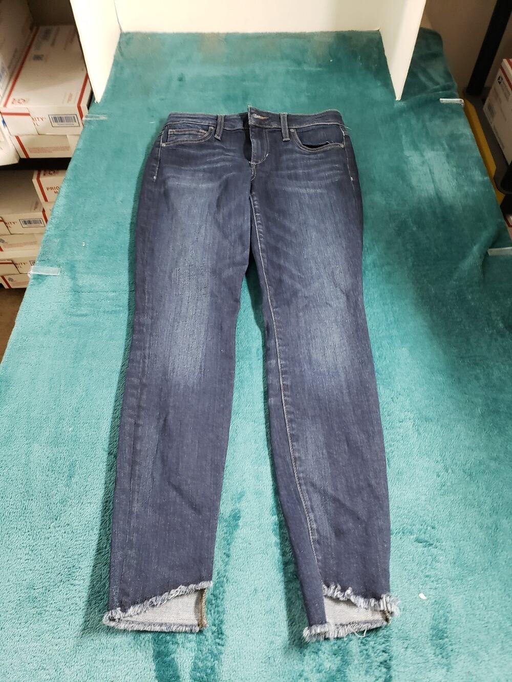 Joes Jeans Size 26 Womens Blue Stretch Fray Hem Blondie Mid Rise Skinny Ankle
